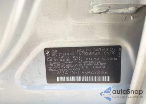 2011 BMW 335D из США, поврежденный, VIN WBAPN7C55BA781561